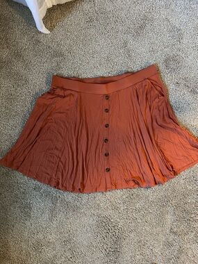 torrid Rust Button-Front Circle Skater Skirt